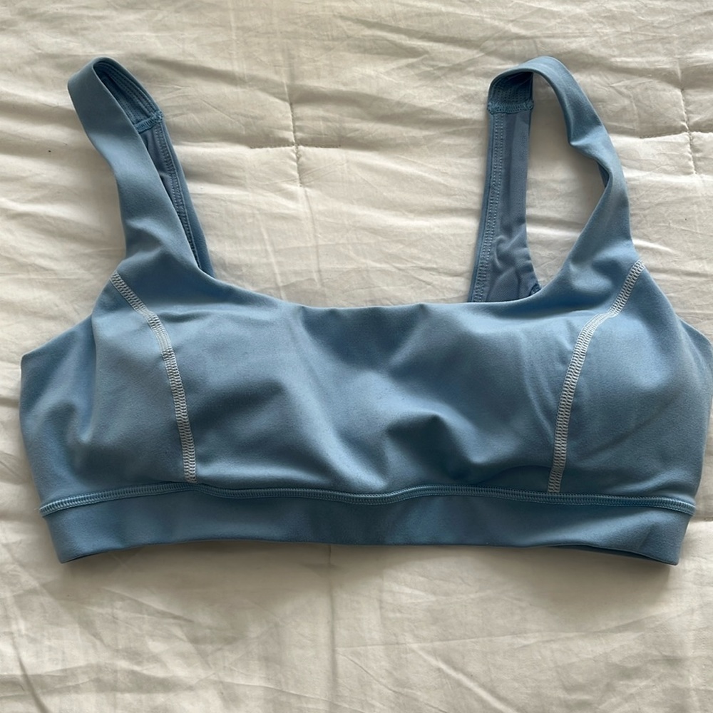 J.Crew CloudStretch Scoop-neck Sports Bra - Light Blue - Size S